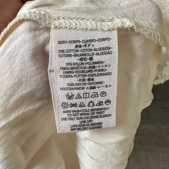 Free People Walking to the Sun Cream Lace Dress Sz 4 - Picture 7 of 7